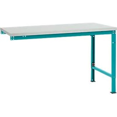 Manuflex aanbouwtafel UNIVERSAL Speciaal, tafelblad melamine, 1500 x 1000, waterblauw