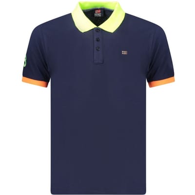 Noorwegen 1963 Blauwe Katoenen Polo voor Mannen