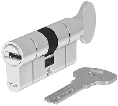Europrofielcilinder 35/45K mm Chroom gepolijst met Draaiknop en 5 Sleutels