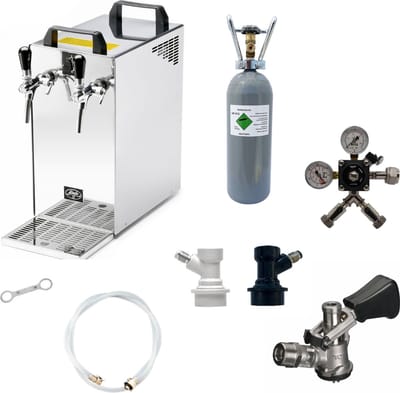 Complete set - Biertap - Kontakt 40 - 2-kraans, 50 liter/u - met Stekkerkoppeling NC en Fustkoppeling Type D