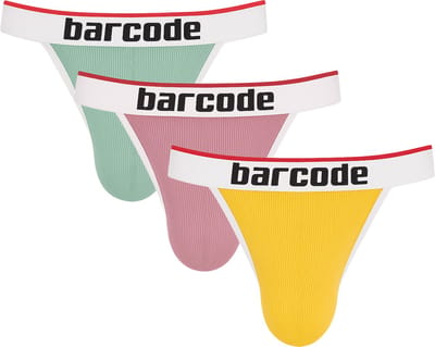 Barcode Berlin Cosme Jockstrap Multipack 1x Mint + 1x Brownishpurple + 1x Yellow - MAAT S - Heren Ondergoed - Jockstrap voor Man - Mannen Jock