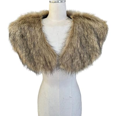 Middeleeuwse Viking Bont Cape Sjaal Kunstbont Kraag Schouder Cape Retro Krijger Ridder Jager Piraat Halloween Cosplay Kostuum One Size gray