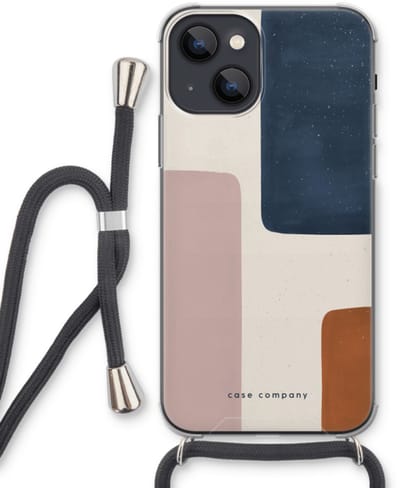 Case Company® - Hoesje met koord geschikt voor iPhone 13 mini hoesje met Koord - Geo #5 - Telefoonhoesje met Zwart Koord - Bescherming aan alle Kanten en Over de Schermrand