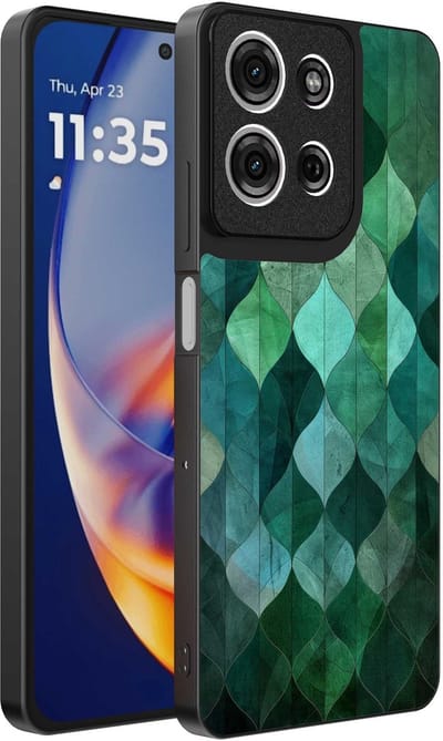 Geschikt voor Motorola Edge 50 Neo Telefoonhoesje met Groene Bladeren Opdruk - TPU Backcover Case Green Leafs Design - Groen - Smartphonica geschikt voor Motorola Edge 50 Neo