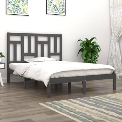 vidaXL - Bedframe - massief - grenenhout - grijs - 200x200 - cm