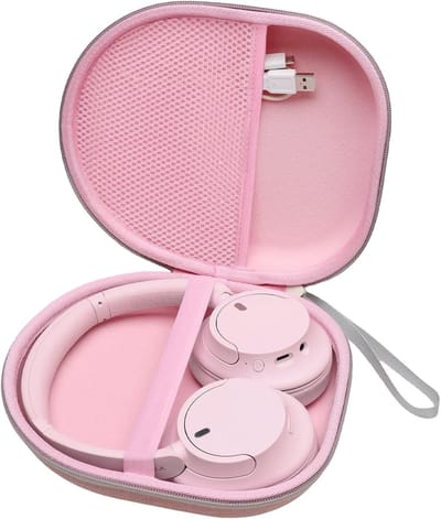 Hardcase Hoofdtelefoon Tas voor Sony WH-CH720N, WH-1000XM6 en WH-1000XM5 - Beschermende Opbergtas voor Reizen, Dagelijks Gebruik en Bescherming (Roze)
