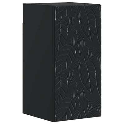 vidaXL - Badkamer - wandkast - DELFT - Zwart - 30 - x - 31 - x - 59 - cm - Bewerkt - hout