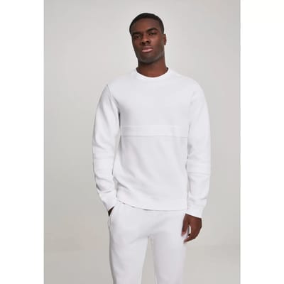 Urban Classics Sweater/trui -S- Heavy Pique Crew Wit