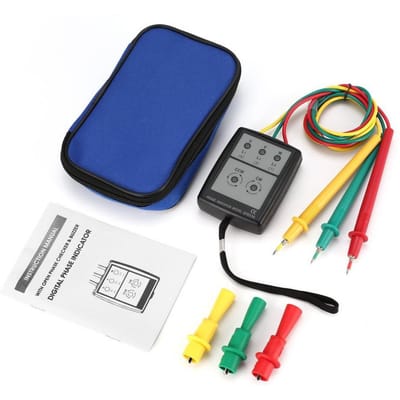 Compteur de phase à courant alternatif triphasé, testeur de séquence de Phase Portable, ordre de Phase numérique multicolore