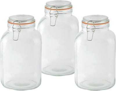 Esschert Design Weckpot - 1x - 3L - glas - D15 x 24 cm - voorraadpot - beugelsluiting
