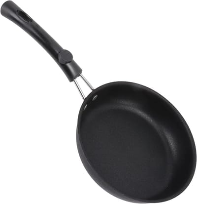 Kleine Koekenpan - Eierpan Omeletpan - Ontbijt Bereiden - Gezonde Anti-aanbaklaag - Compact Formaat - Zwart