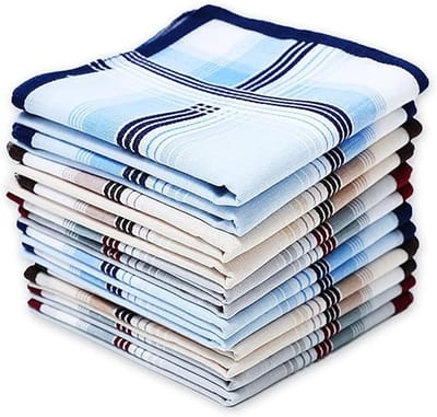 Heren Zakdoeken - 100% Premium 42S Katoen - Set van 12 Stuks - Extra Groot Formaat (43x43 cm) - Zacht & Absorberend - Klassieke Stoffen Zakdoeken voor Business, Bruiloft en Dagelijks Gebruik