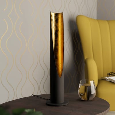 EGLO Barbotto Tafellamp - GU10 - 39,5 cm - Zwart/Goud