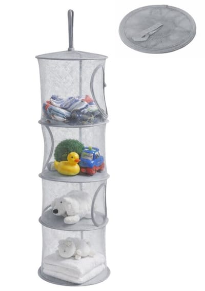 Goodz4All Hangende Speelgoed Organizer Perfecte Opbergers voor Kinderkamer - Opbergen - Opbergrek - 4 Compartimenten - Grijs