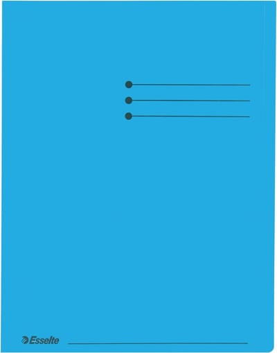 Vouwmap Esselte A4 180gr Blauw: omdoos van 4 x 100 stuks