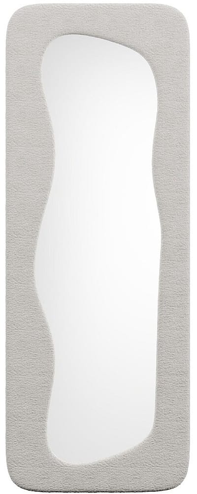 Vente-unique Organische spiegel van boucléstof - L60 x H160 cm - Ivoorwit - HAIMEI
