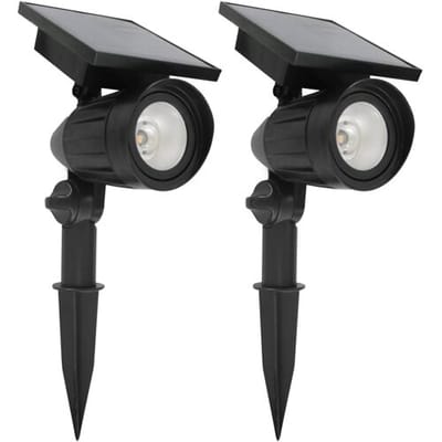 KS Verlichting - tuinverlichting - solar - Tuinspot - zwart - set van 2 - prikspot - solar tuinverlichting - modern - zonneenergie buitenverlichting