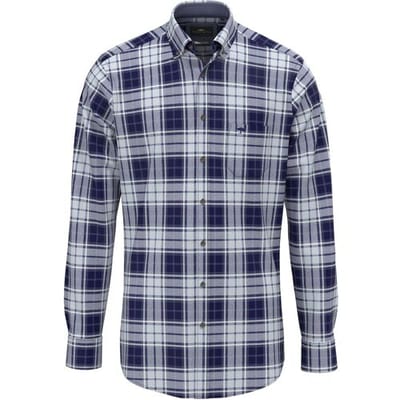 Fynch-Hatton Overhemd Flannel Check Button-Down Navy / male