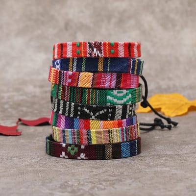 Ensemble de 12 bracelets ethniques colorés du Népal pour femmes, bracelets de poignet en corde tressée en tissu bohème, bracelet pour hommes, bijoux de mode d'été black