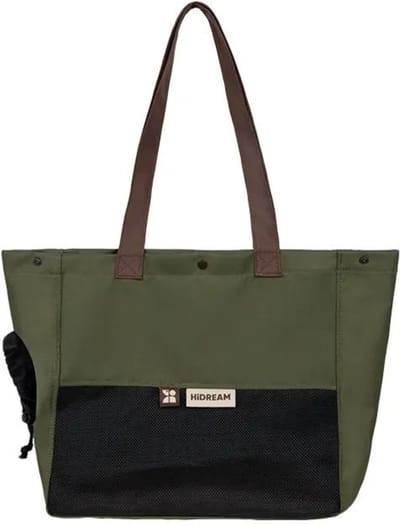 HiDream - Draagtas voor huisdieren - Reistas - Schoudertas - Handtas - Hond - Kat - Shopper - Groen
