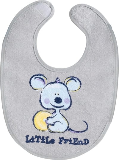 Interbaby Slabbetje Junior 20 X 30 Cm Katoen Grijs