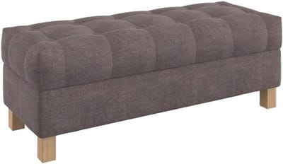 Opbergbank met knopen - Voetenbank Dekenkist - Opbergen en Zitten - Waterafstotende stof - 120 cm breed - Bruin