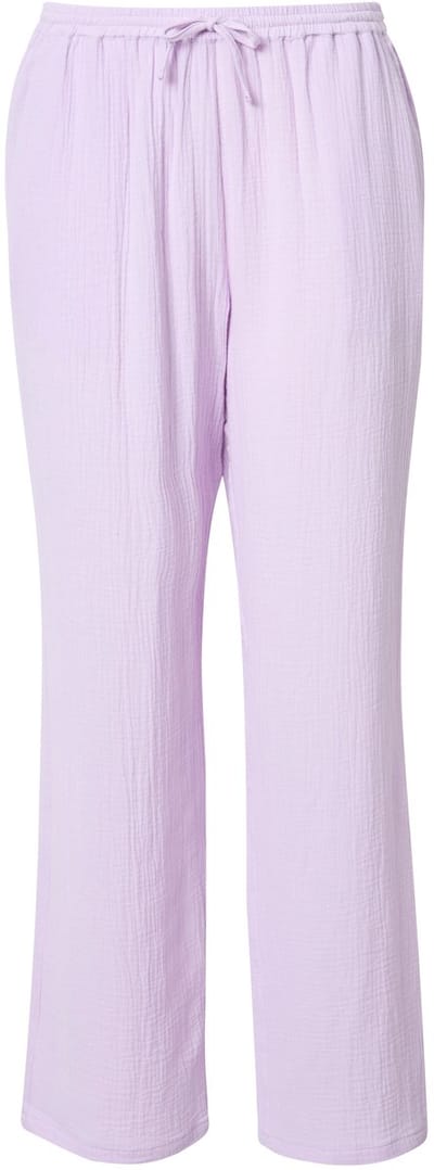 Ulla Popken - Dames - Mousseline instapbroek Rose wijde pijpen - Lavendel - Maat 42+