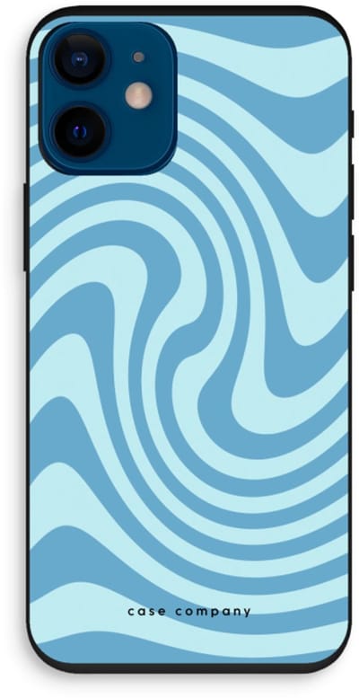 Case Company® - Hoesje geschikt voor iPhone 12 mini hoesje - Swirl Blauw - Biologisch Afbreekbaar Telefoonhoesje - Bescherming alle Kanten en Schermrand