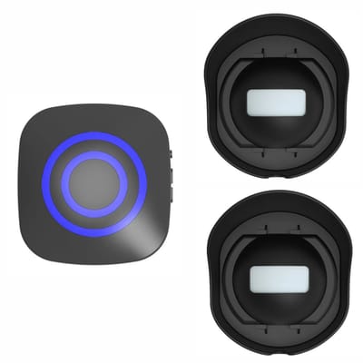 Waterdichte sensor-deurbel – Infrarooddetector – Oproepsysteem voor ouderen – Draadloos oprit- & huisalarm – Alarmsysteem – 2 detectoren + 1 ontvanger (Zwart)