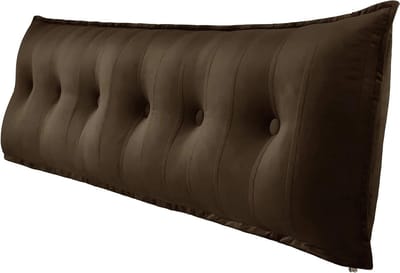 Hoofdbord Rugleuning Kussen Driehoekig Wigkussen Hoofdbord Leeskussen Driehoekig Gestoffeerd Hoofdbord Leeskussen Nachtkastje Oversized Sierkussen Bruin 180 CM