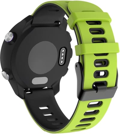 Siliconen bandje - geschikt voor Huawei Watch GT Runner 2 / GT 2(e) 46 mm / GT 3 / 4 / 5 (Pro) 46 mm / Watch 3 (Pro) / Watch 4 (Pro) / GT 6 (PRO) 46mm - limoengroen-zwart