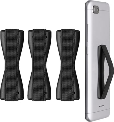 kwmobile vingerhouder voor smartphone - Vingergreep voor telefoon - Zelfklevende finger holder - Set van 3 - In donkergrijs / donkergrijs / donkergrijs
