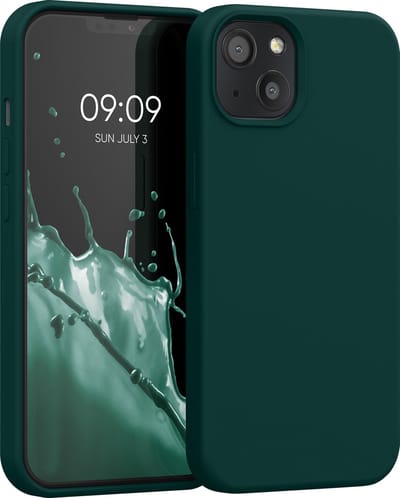 kwmobile telefoonhoesje geschikt voor Apple iPhone 13 - Hoesje met siliconen coating - Smartphone case in turqoise-groen