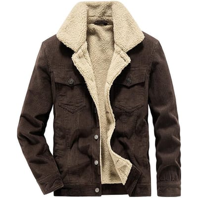 Heren Nieuwe Winter Corduroy Plus Velvet Verdikte Warme Jas Revers Casual Heren Jeugd Jas Top 4XL beige