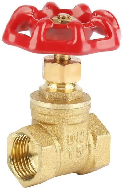 Cosensi - Dailygoods - Messing Draaiknopsluiting - Draaischakelventiel - Duurzaam en Robuust - Rood Handvat - Voor Water Olie Gas - 232 - DN15 G1/2