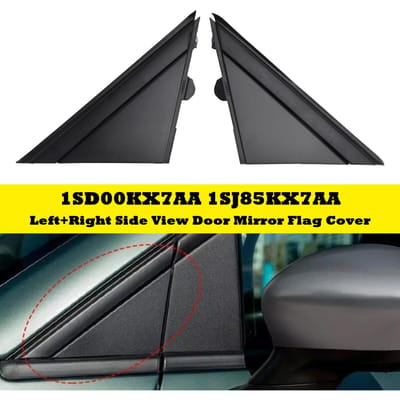 2X Links+Rechts Zijzicht Deurspiegel Vlag Cover Sierlijst voor Fiat 500 12-19 yellow
