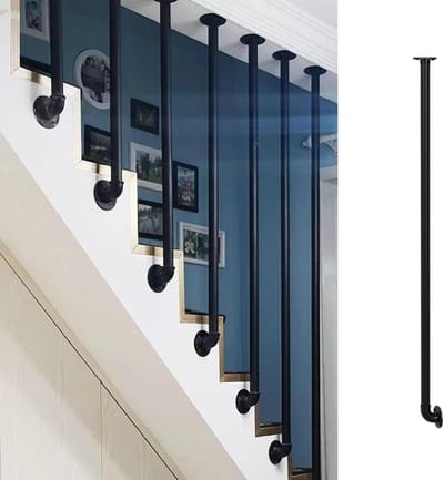 Metalen Trapleuning - Verstelbare Spil - Trap Beveiligen - Smeedijzeren Constructie - 240 cm - Zwart