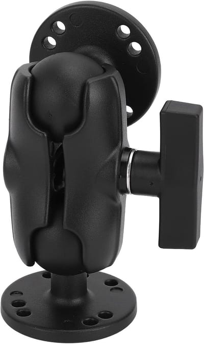 Verstelbare Dubbele Beugel voor Fietsen en Motoren, Geschikt voor C Size 1.5 Ball Component, Inclusief 2 Ball Mounts en Aluminium Klem voor Telefoonhouder