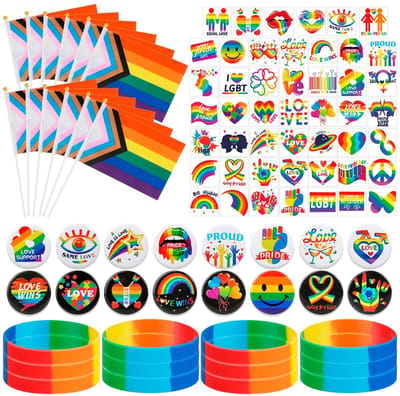 Dailygoods- Pride Vlag - Regenboog Vlaggen op Sticks - Feestaccessoires - Decoraties - LGBT Parade - Gay Pride Benodigdheden