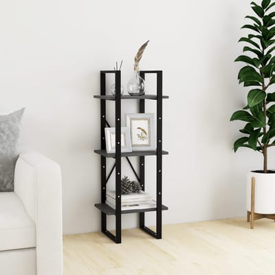 vidaXL - Boekenkast - met - 3 - schappen - 40x30x105 - cm - massief - grenenhout - grijs