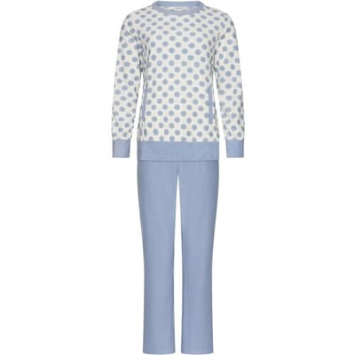 Pastunette - Blue Fog - Pyjama/Huispak - Badstof - Wit/Blauw - Maat 38