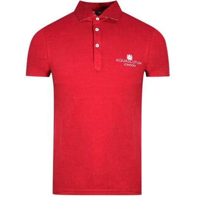 Aquascutum Unisex Volwassen Londen Bold Logo Polo Shirt (Rood)