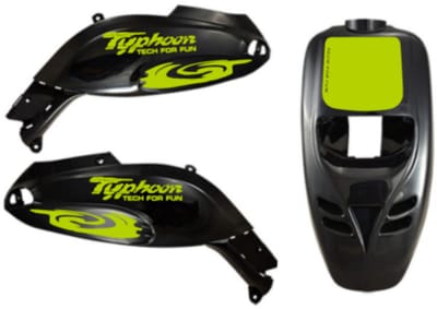 Piaggio Typhoon Stickerset - Hurricane - Fluor Geel