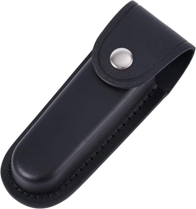 Praktische leren meshouder, 15.5 x 5.4 cm, draagbare lederen meschede voor riem, ideaal voor outdoor activiteiten zoals fietsen, wandelen en kamperen