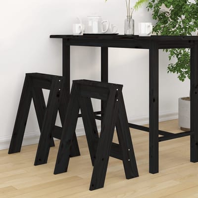 vidaXL - Krukken - 2 - st - 40x40x60 - cm - massief - grenenhout - zwart