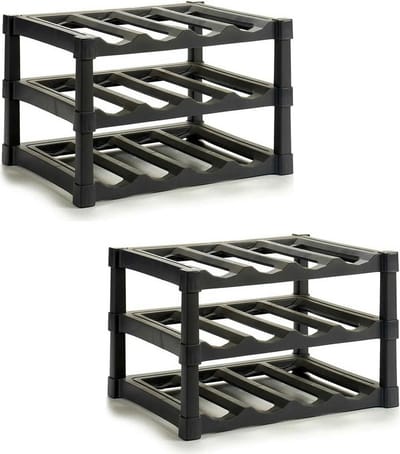 Kinvara wijnrekken - 2x stuks - niet stapelbaar - kunststof - 39 x 30 x 28 cm