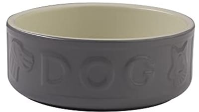 Hondenbak met Letters Grijs 15 cm - Duurzame Voederkom voor Middelgrote en Kleine Honden