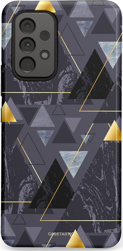 Casetastic hoesje geschikt voor Samsung Galaxy A53 (2022) 5G - Dubbellaagse bescherming - Zwart Goudpatroon - Fashion Case - Donkergrijs Grijs