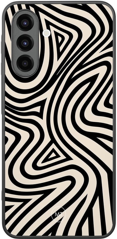 Hoesje geschikt voor Samsung Galaxy A26 - Groovy lines - TPU Hard Case Backcover - Zwart, Wit - Mooie Telefoonhoesjes