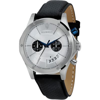 Maserati R8871627005 Circuito Zilveren Wijzerplaat Herenhorloge 44mm zwart